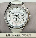 Michael Kors Quartz White Gem Dial white Leather Band - Women's Watch MK5348
