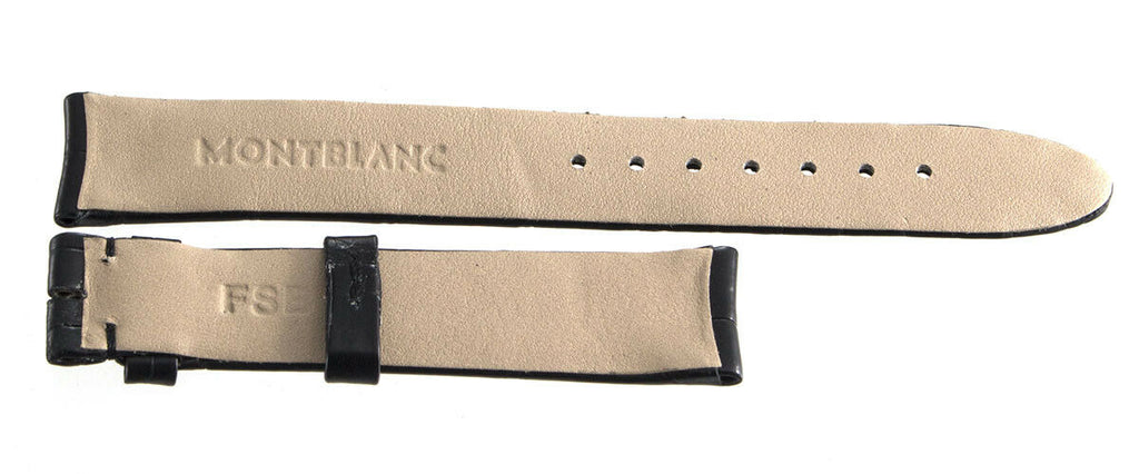 Montblanc Womens 15mm x 14mm Black Leather Watch Band Strap FSB