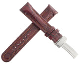 Genuine JoJo, JoJino 21mm Burgundy Leather Watch Band Strap Silver Tone Buckle