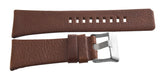 Diesel 30mm x 24mm Brown Leather Watch Band With Silver Buckle