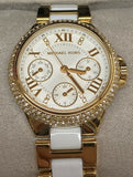 Michael Kors Women's Camille Gold-Tone Acrylic White Bracelet Watch MK5945
