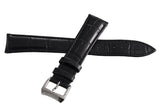Raymond Weil 19mm Black Leather Watch Band With Silver Buckle V1.19