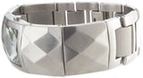 GUESS Ladies Silver Pyramid Square Dial Stainless Steel Watch W12646L1