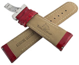 24mm Techno Master Red Leather Watch Band Strap