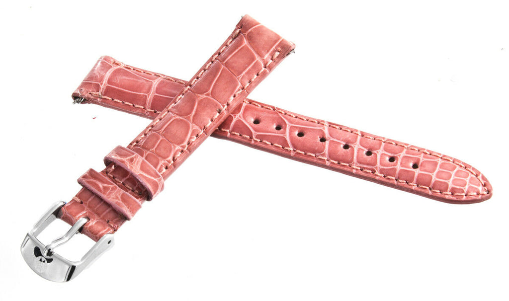 Michele Womens 16mm Pink Leather Watch Band