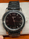 DKNY Glitz Black Dial Women's Watch Plastic Band #NY8424