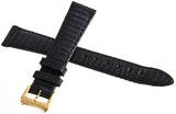 Raymond Weil Geneve Women's 14mm Black Leather Watch Band W/ Gold Buckle