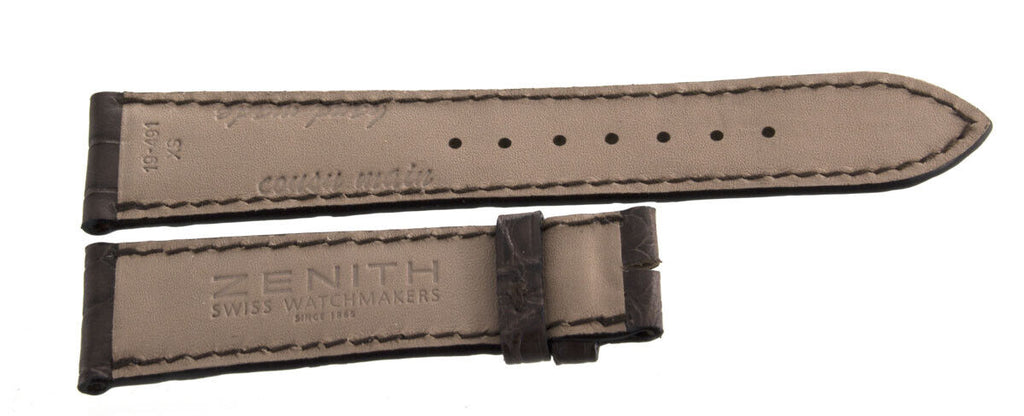 Zenith 19mm x 16mm Brown Alligator Leather Watch Band Strap 19-491 XS