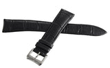 Raymond Weil 19mm Black Leather Watch Band With Silver Buckle V3.17