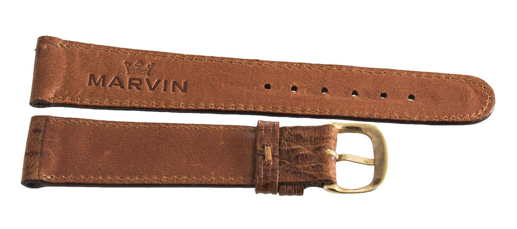 Marvin 20mm Brown  Leather Gold Buckle Watch Band Strap