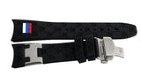 Aqua Master 26mm Black Rubber Watch Band Strap W/Silver Buckle