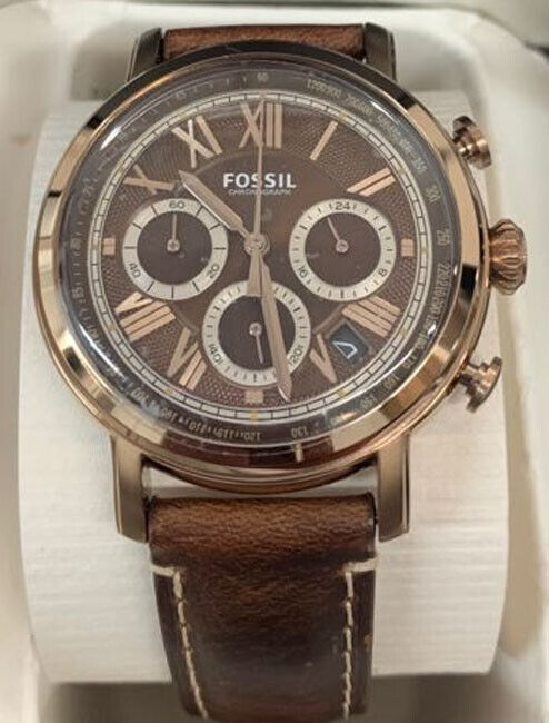 Fossil FS5116 Buchanan Brown Dial Brown Leather Strap Chronograph Men's Watch