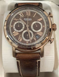 Fossil FS5116 Buchanan Brown Dial Brown Leather Strap Chronograph Men's Watch