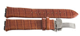 Aqua Master Men's 19x23mm Brown Leather Silver Buckle Watch Band Strap