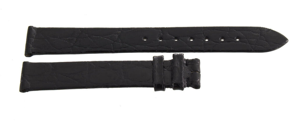 Longines 13mm x 12mm Black Shiny Watch Band Strap