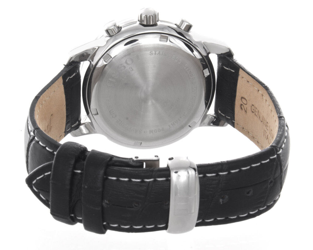 Tissot Men's Black Dial 200M Leather Band Watch