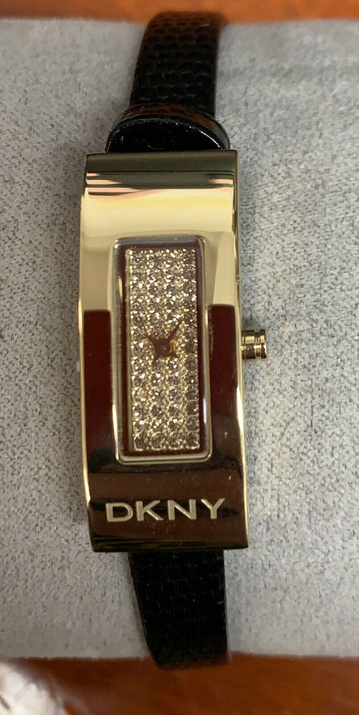 DKNY 13mm Champagne Crystal-Set Dial Gold-tone Mesh Ladies Watch NY2110