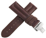 IceLink Mens 26mm Brown Leather Watch Band Strap W/ Stainless Steel Buckle