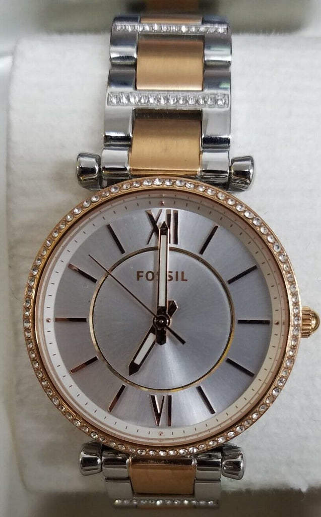 FOSSIL ES4342 Carlie Three-Hand Two-Tone Stainless Steel 35mm Ladies Watch