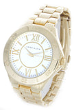 Anne Klein Women's AK/1762WTGB White Dial Gold-Tone Bracelet Watch