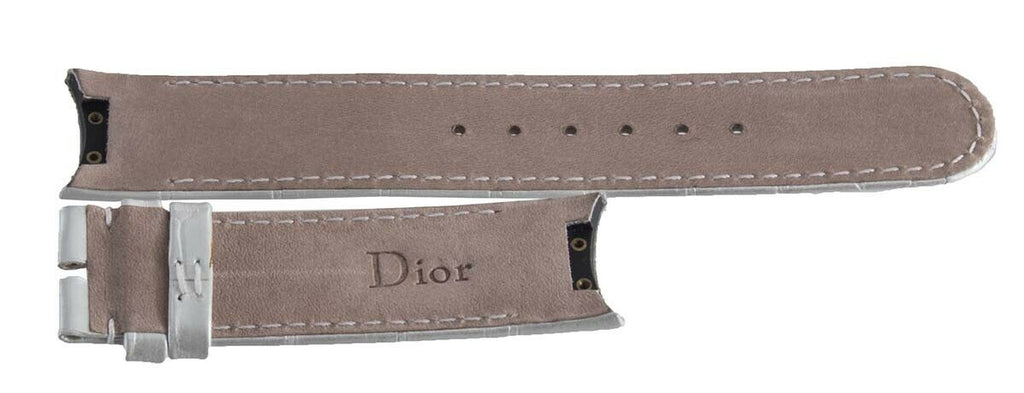Dior Men's 19mm x 19mm Silver Leather Watch Band Strap