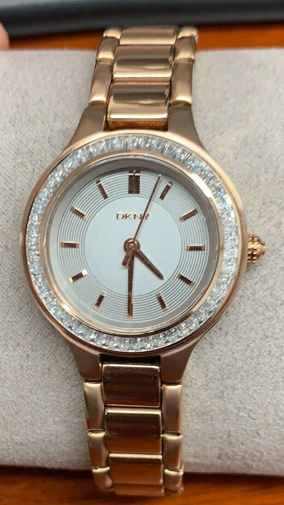 DKNY NY2393 Chambers Silver Dial Rose Gold Stainless Steel Women's Watch