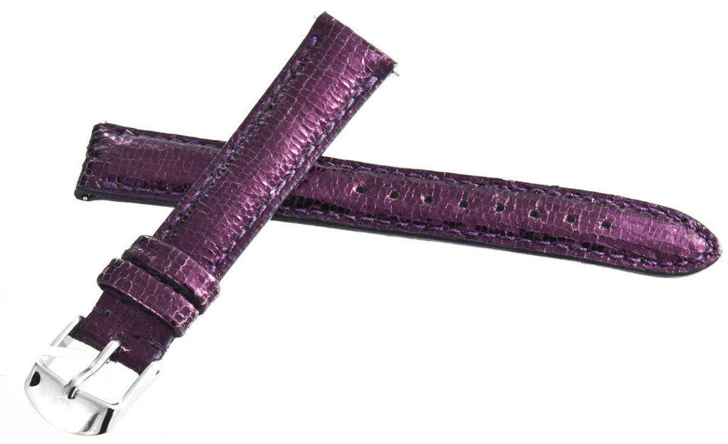 NEW Michele Womens 16mm Purple Genuine Leather Watch Band