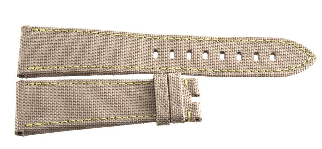 Genuine Graham 24mm x 20mm Beige Genuine Fabric Watch Band W/Yellow Stitching