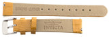 Invicta Womens 16mm Shiny Light brown Leather Watch Band Strap Silver Pin Buckle