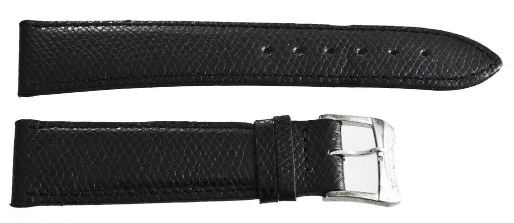 Raymond Weil Geneve 21mm Black Leather Watch Band Strap W/ Silver Tone Buckle