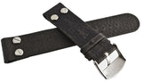 Genuine Techno Master 22mm Grey Leather Watch Band Strap