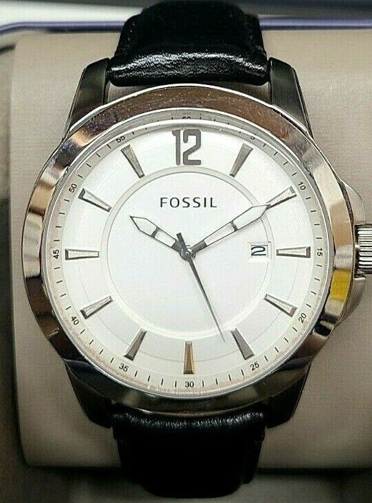 Fossil Classic Casual White Dial Black Leather Men’s Watch PR-5406
