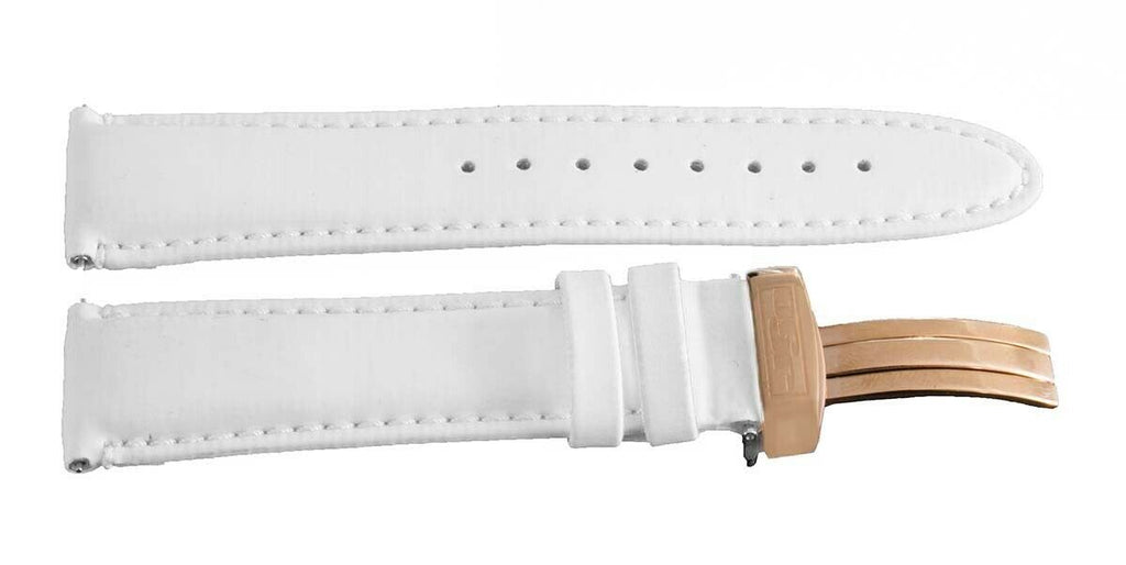 JoJo JoJino 22mm x 20mm White Polyurathane Watch Band Strap W/Gold Tone Buckle