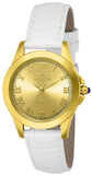 Invicta 14805 Angel Gold Dial White Leather Strap Women's Watch
