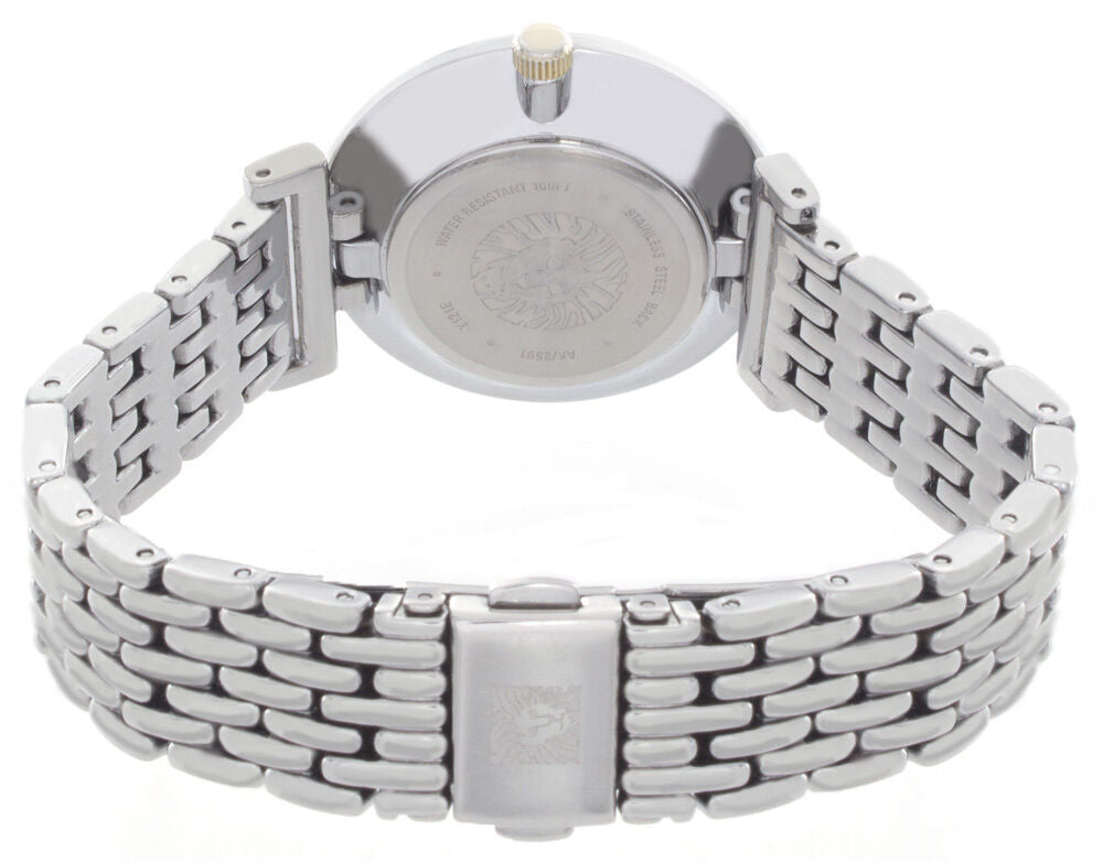 Anne Klein Women's Rose Tone Dial Metal Bracelet Watch W/ Crystals AK/2591RGRT