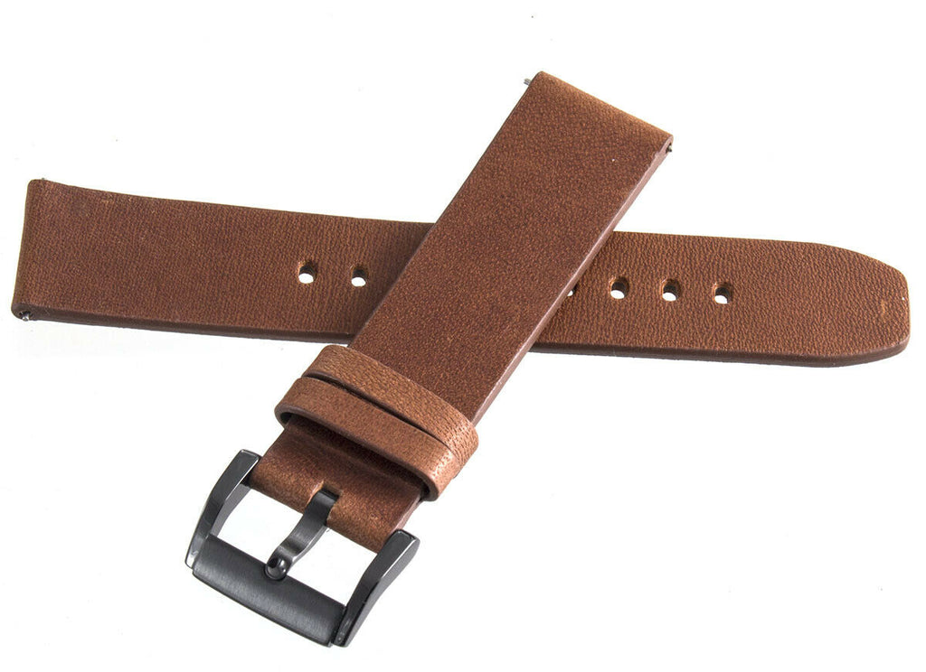 Movado Bold 21mm Men's Brown Leather Black Buckle Watch Band 1211