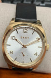 DKNY NY2537 Broome Silver Dial Black Leather Strap Women's Watch