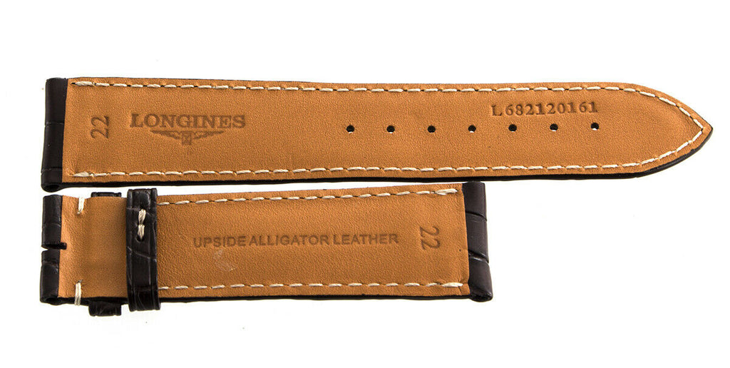 Genuine Longines 22mm x 20mm Brown Leather Watch Band Strap L682120161