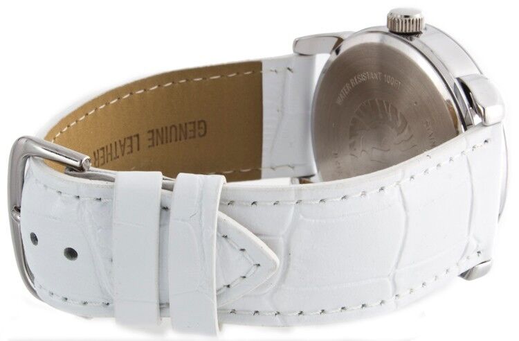 Anne Klein Women's Stainless Steel Case Genuine White Leather Watch AK/1551WTWT