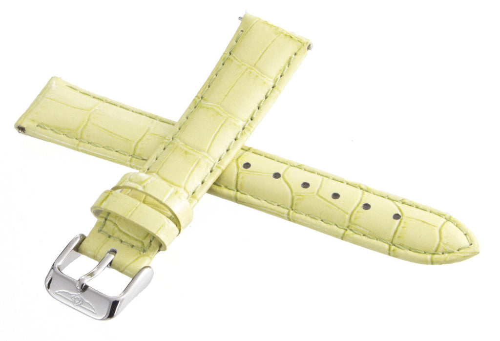 Invicta 18mm x 16mm Light Green Alligator Leather Watch Band Silver Tone Buckle