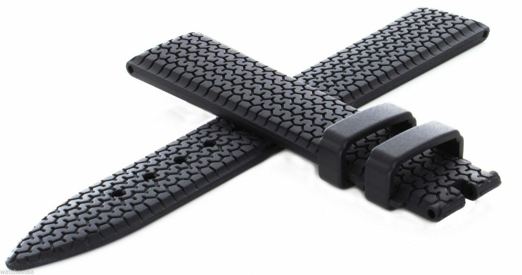 Genuine Chopard 16mm x 14mm Black Rubber Silicone Womens Watch Band Strap