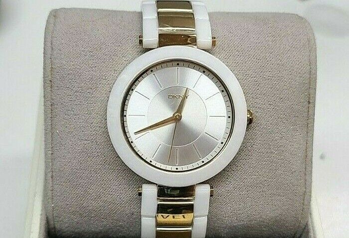 DKNY NY2289 Stanhope Silver Tone Dial Gold Tone and Ceramic Women's Watch