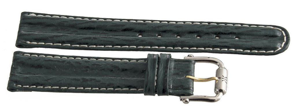 Revue Thommen 18mm Green Leather Two Tone Buckle Watch Band NOS