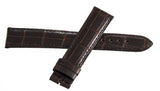 Lucerne 18mm x 16mm Shiny Dark Brown Leather Watch Band Strap