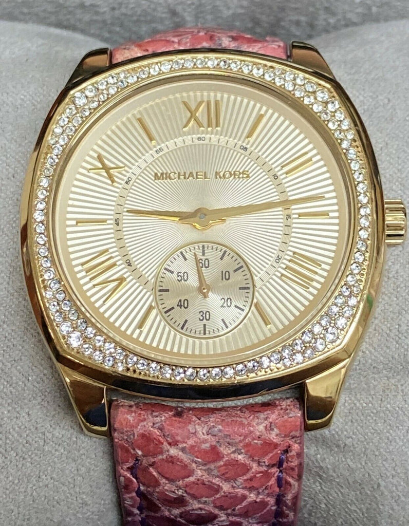 Michael Kors MK2387 Bryn Gold Dial Leather Strap Women's Watch