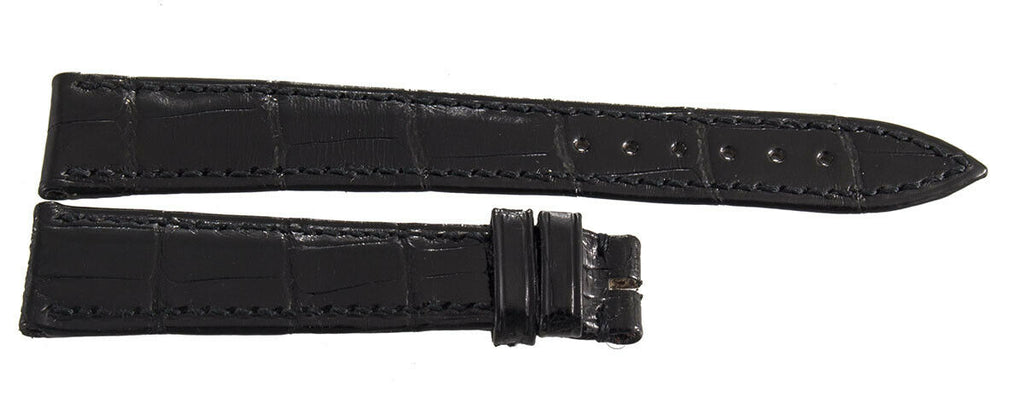 Breguet 18mm x 14mm Shiny Black Leather Watch Band Strap IKA