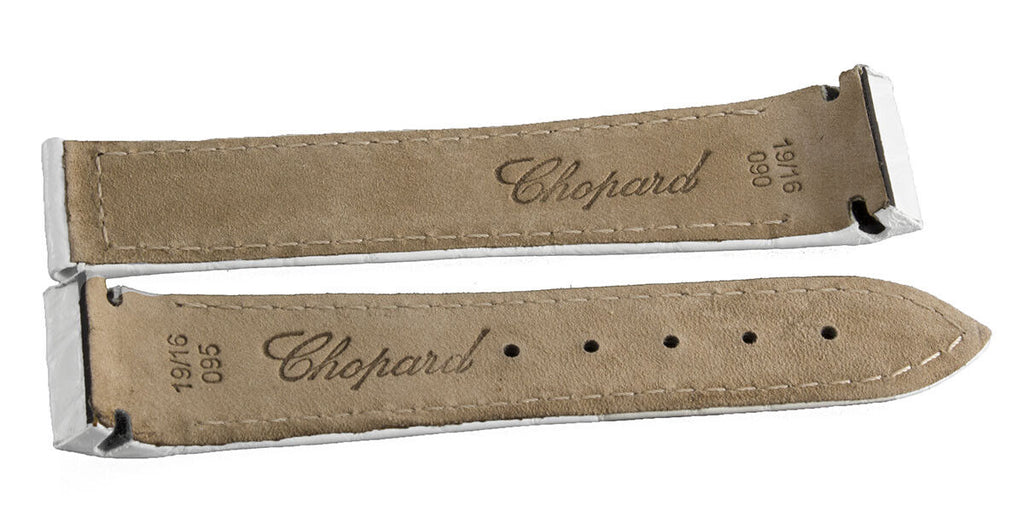 Chopard 19mm x 16mm White Watch Band Strap 095