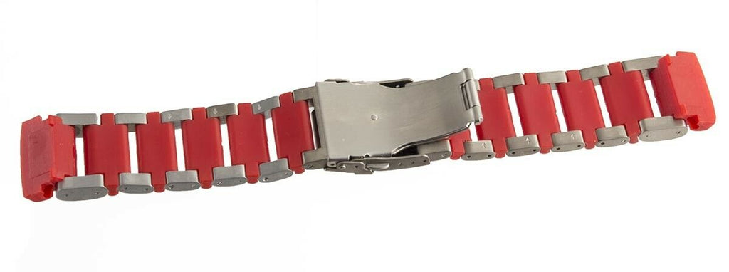 LOCMAN Men's 24mm x 24mm Red Plastic & Titanium Watch Bracelet