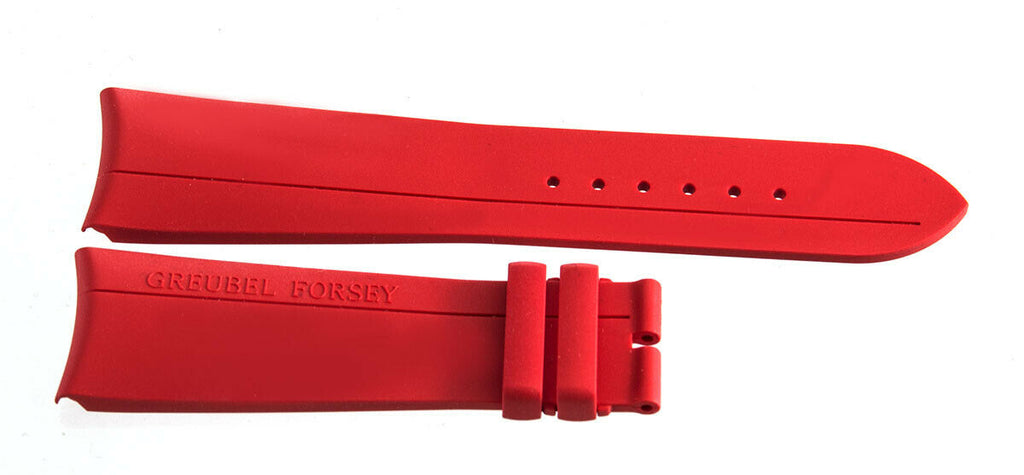 Greubel Forsey 22mm x 18mm Red Rubber Watch Band Strap