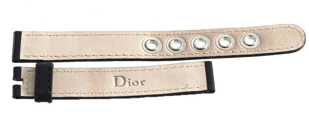Dior Women's 14mm x 14mm Black Leather 5 Ring Watch Band Strap